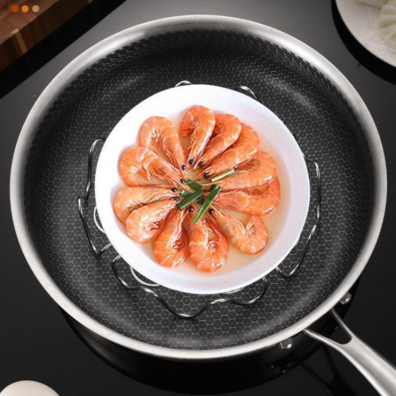 Egg Steamer Rack Circular Waves Food Contact Safe Stainless Steel Multifunctional Steaming Holder for Baby Food Cooking