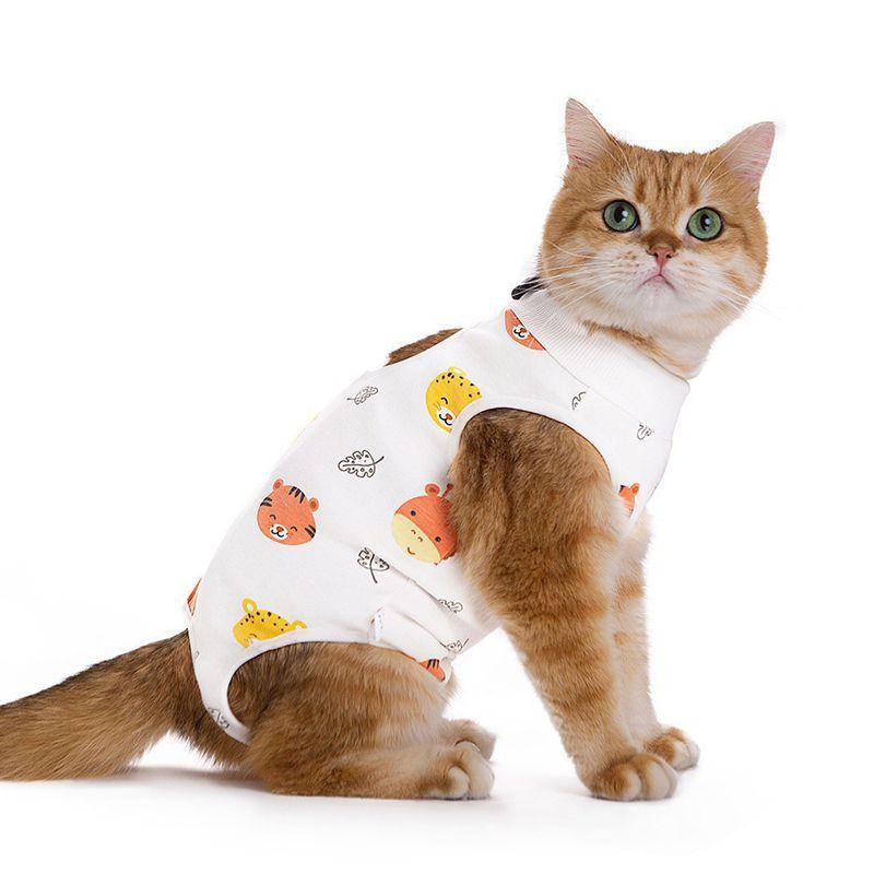 Cat Spaying Suit After Surgery - Anti-scratching Breathable Cartoon-style All-season Female Cat Surgical Gown