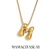 MamacitaSlay Creative 18K Gold Plated Stainless Steel Letter Pendant Necklace Party Waterproof jewelry Unisex Minimalist Gift