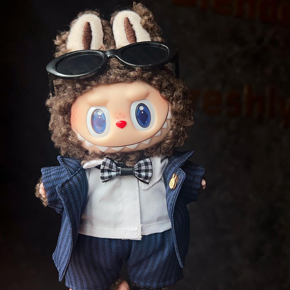 For 17cm Labubu Doll Clothes Fashion Clothes Suits Doll Clothes Color Match Sun Glasses Dolls Accessories Cute Decoration Little Clothes