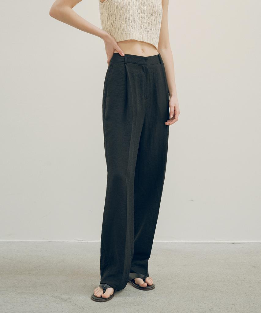 Siyajyu Sipt7122 Lounge Silky Wide Slacks_Black