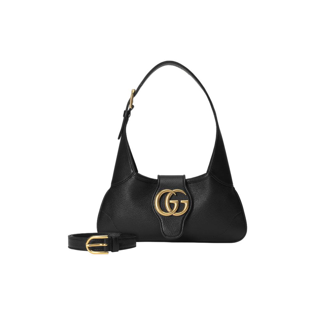 Gucci GG Marmont Black Leather Hobo Shoulder Bag For Women Daily Use