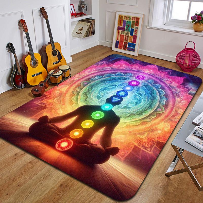 M-Mandala Bohemia Printed Carpet Fashion Yoga Mat Non-Slip Carpet Bedroom Decoration Outdoor Carpet Bedroom Birthday Gift