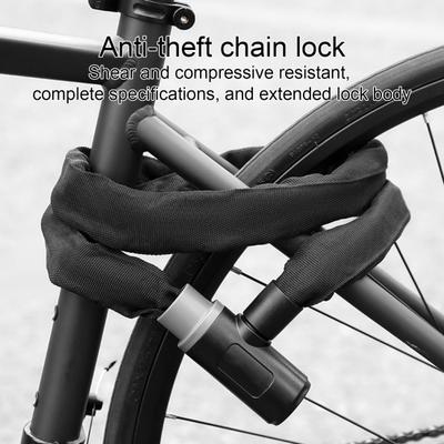Bicycle Chain Lock with 2 Keys Long Heavy Duty Waterproof Universal MTB Road Mountain Bike Anti-Theft Security Lock Motorcycle Scooter Accessories