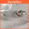 Fashionable Moonstone Copper Ring For Women Adjustable Open Finger Stylish Geometric Design