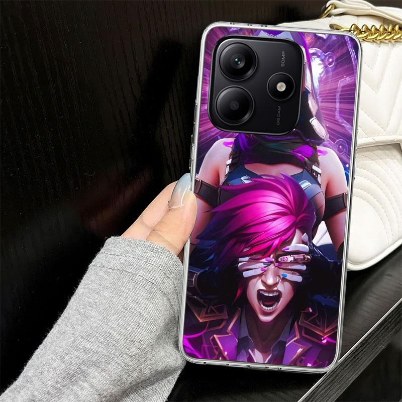 Arcane Jinx Anime Case for Xiaomi Redmi Note 14 13 12 11 Pro Plus Phone Cover 14S 12S 11S 11E 11T 10S 10 9S 9 Silicone Funda