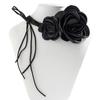 Collana a Choker con Cinturino Floreale e Rosa Tridimensionale Set di Collane Lunghe Camelia Francese Per Donna