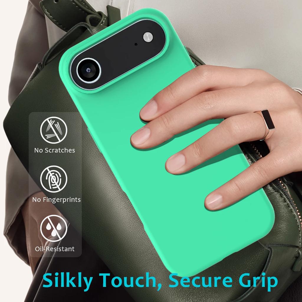 Fashion Pure Color Original Liquid Silicone Case For IPhone 17 Pro Max Air 16 15 14 13 12 Skin-friendly Shockproof Protect Cover