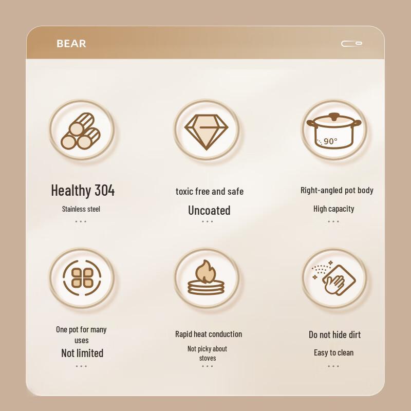 BEAR 304 Stainless Steel Soup & Stew Pot