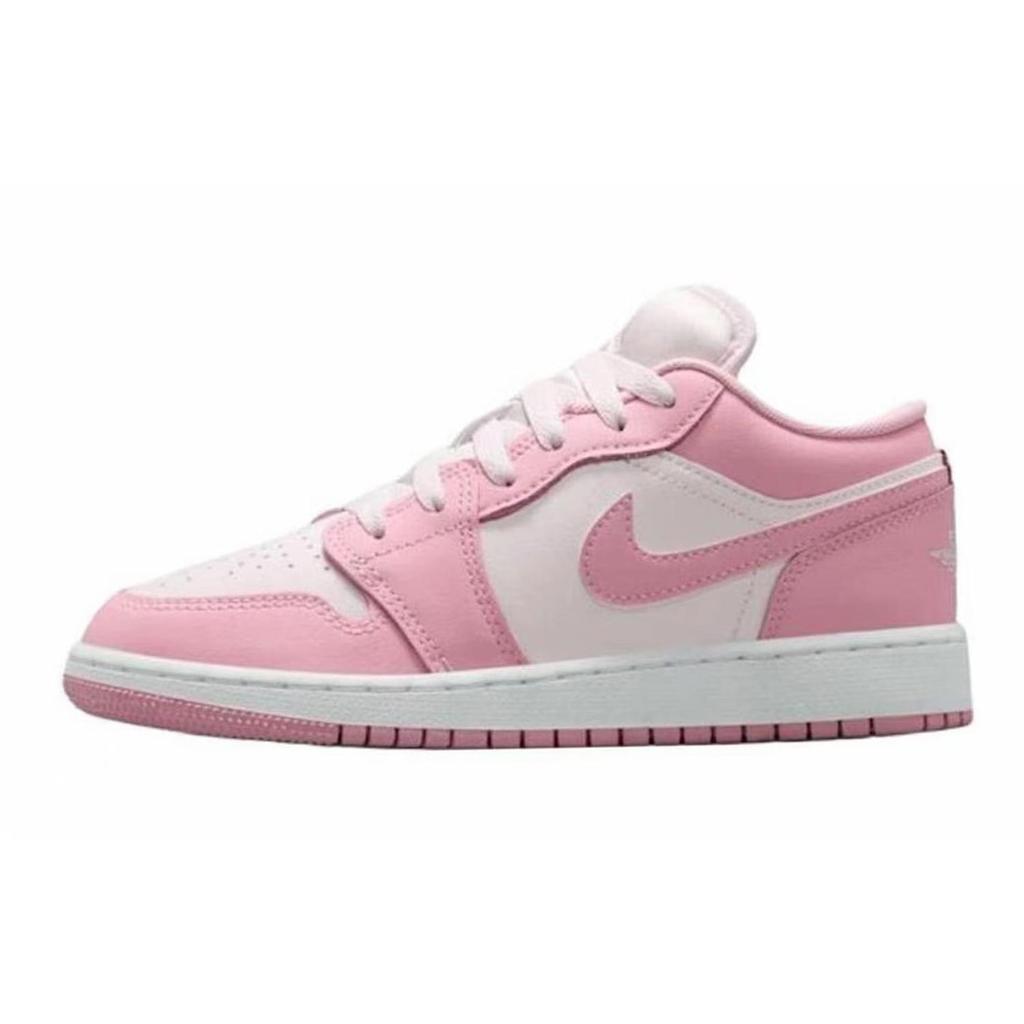 Jordan Air Jordan 1 Pink Cat Paw, Box Abrasion Resistant Low top Basketball Shoes Women's Pink Blue 553560-614(Team701--B)