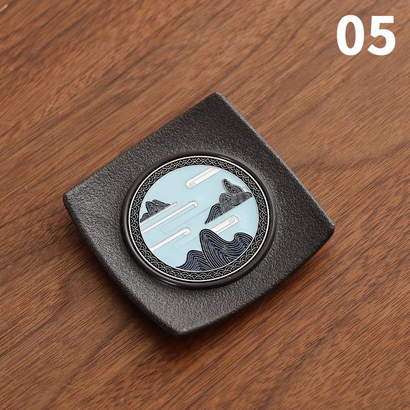Enamel Chinese Style Coaster Square Non-slip Heat Insulation Tea Cup Mat Tea Ceremony Kung Fu Tea Pads Tea Set Accessories