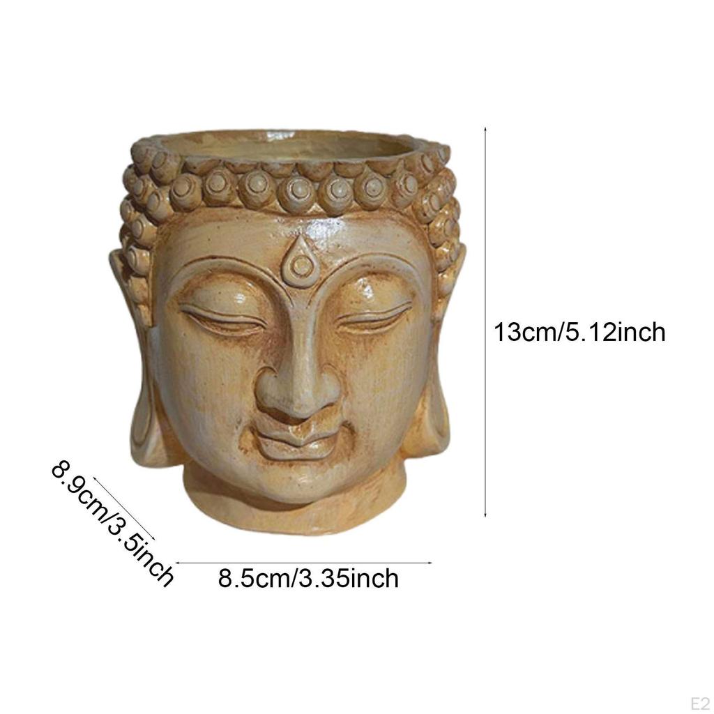 Buddha Head Flower Pot Chinese Bonsai Ornaments Indoor Plants Plant Traditional for Desk Garden