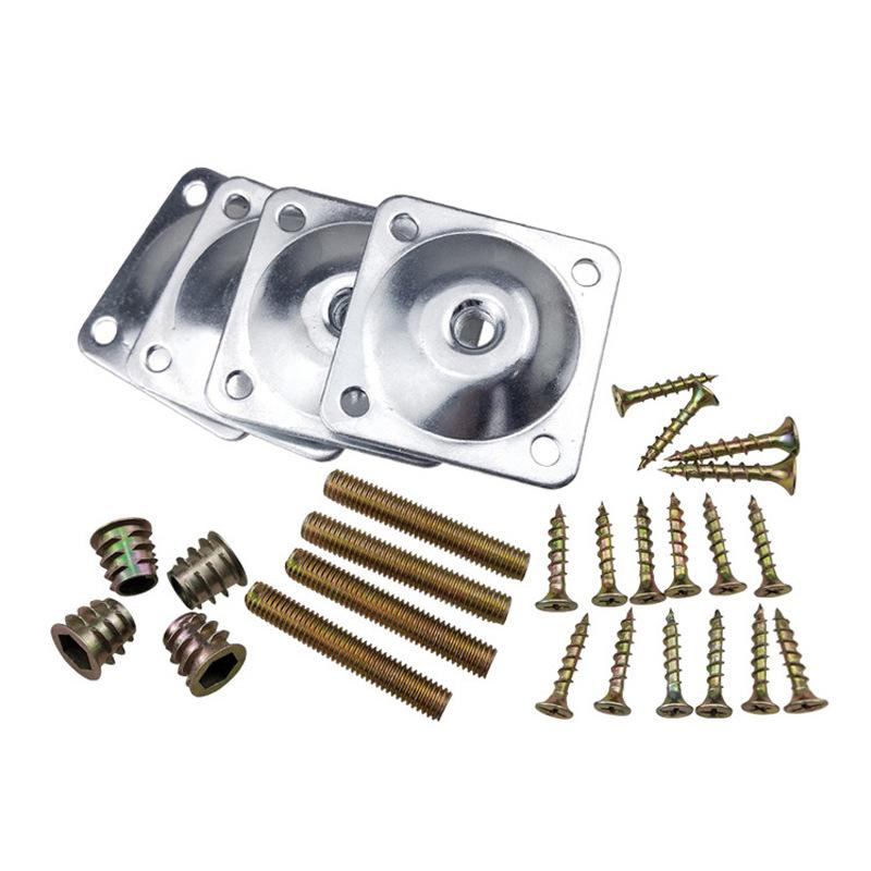 Furniture Leg Mounting Plates Thick Iron Brackets Connector Kit for Strengthening Tables Beds or Cabinets in DIY Projects