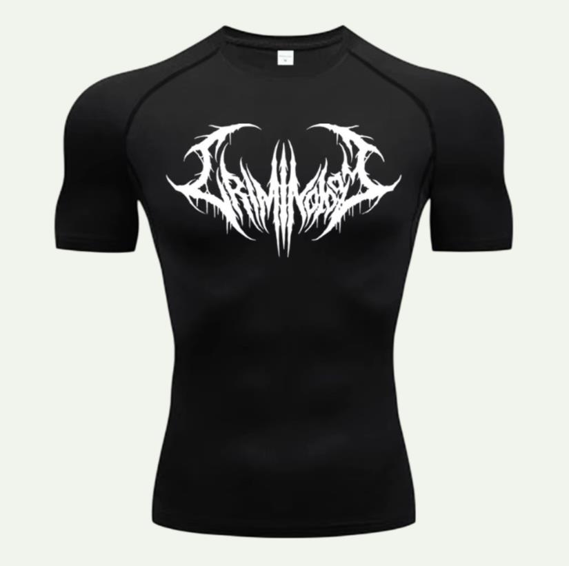 Y2K Compression Shirt Men Fitness Gym Skeleton Sport RunningSleeve T-Shirt For  T-Shirt Rashgard Tops Tee Quick Dry Short Men