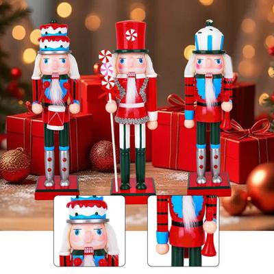 Weihnachts-Nussknacker 9,84 Zoll hoch Stehend auf Sockel Traditionelle Partygeschenke Weihnachtsdekoration für Thanksgiving Halloween Tisch