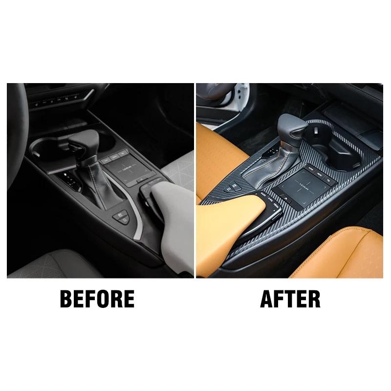 2Pcs/set Pcmos Carbon Fiber Inner Gear Shift Frame Cover Automotive Interior Stickers Trim For Lexus UX200 UX250h
