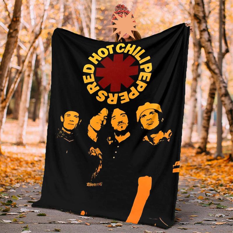 Hot Chili Peppers Flannel Blanket Soft Warm All-Season Throw, Design for Camping, Car Travel, Hiking Sofa, Bed, Office Perfect Gift for Parties