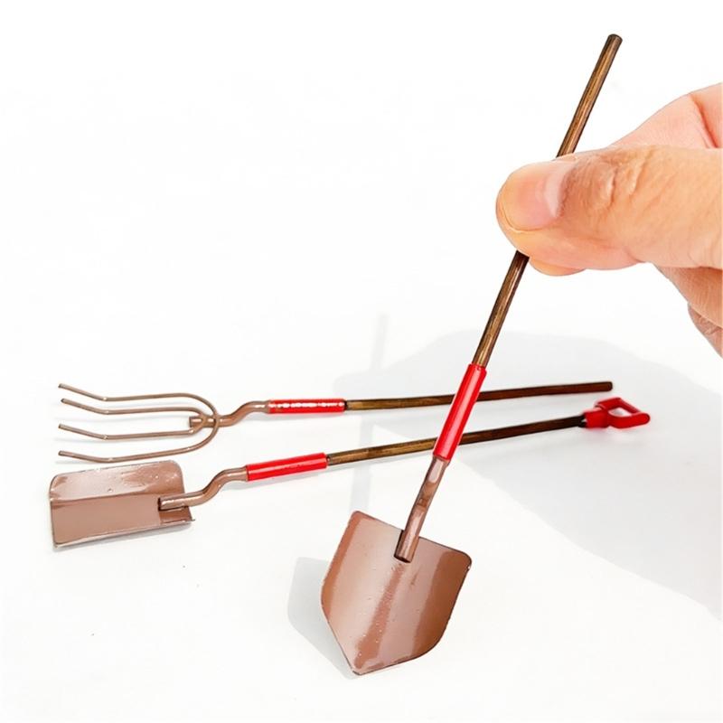Farming Tool Kits Miniature Gardening Tool Set with Shovel Rake For 1/12 Doll House Accessories And Kids Educational Fun