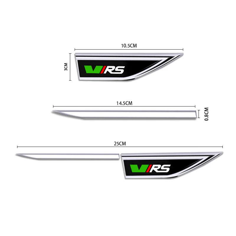 IYSZ8 2Pcs VRS 3D Metal Stickers For Skoda OCTAVIA A7 VRS MK2 MK3 A5 Superb 3 2 Rapid Kodiaq Karoq Fabia Kamiq Car Styling Accessories