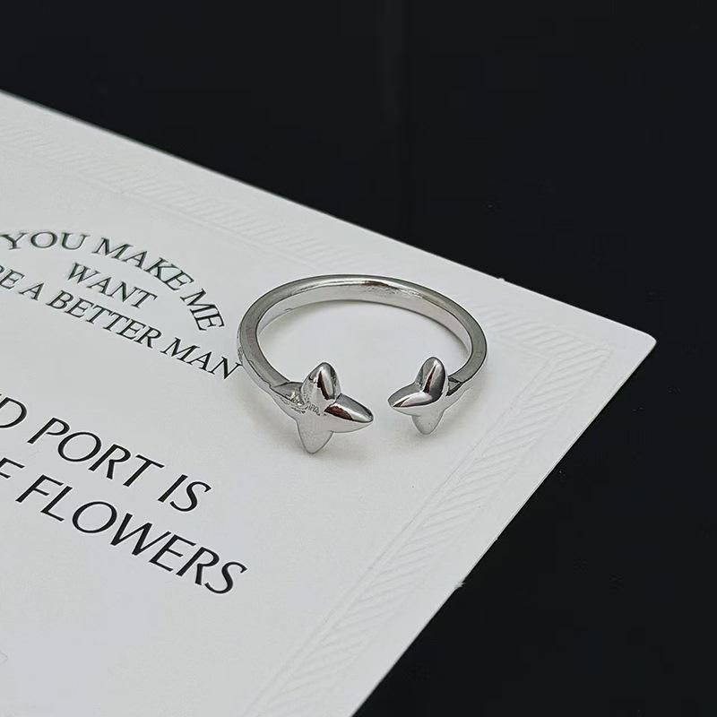 Astral Personality Punk Minimalist Zircon Irregular Open Ring Women S Niche Premium Sense Stacked Index Finger Ring Adjustable opening
