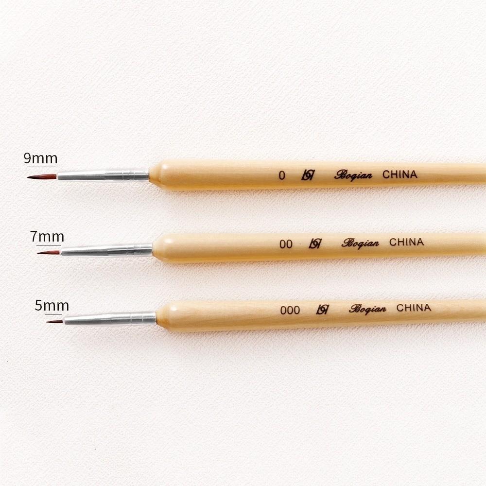 3Pcs Set Wooden Handle Nail Art Liner Brushes Multifunction Nail Drawing Pens for Painting Flowers