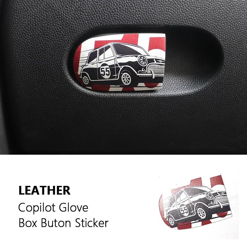 1PC Car Glove Box Handle Decorative Storage Box Leather Sticker For MINI COOPER S For F55 F56 F57 F54 F60 Car Interior Stickers