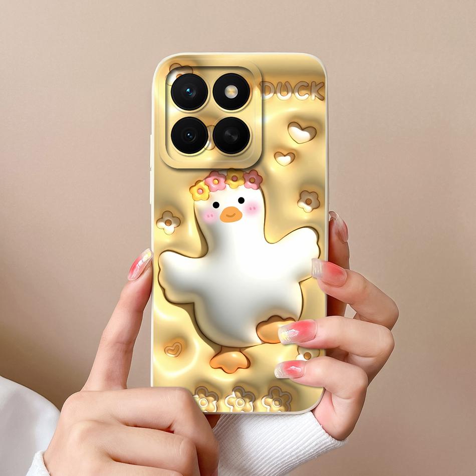 For Honor X8C 4G Case Fashion Design Soft Liquid Silicone Camera Protection Back Cover For HonorX8C X8 C Anti Drop Phone Cases