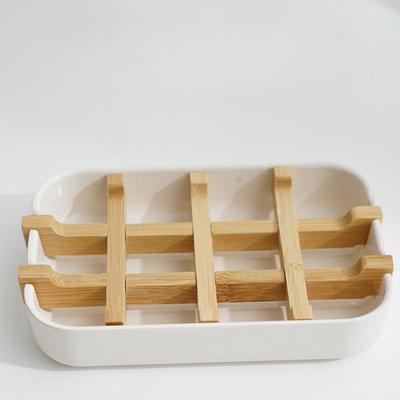 Bamboo Fiber Soap Box Biodegradable Bamboo and Wood Soap Storage Rack Home Bathroom Tabletop Drain Soap Rack Decoration