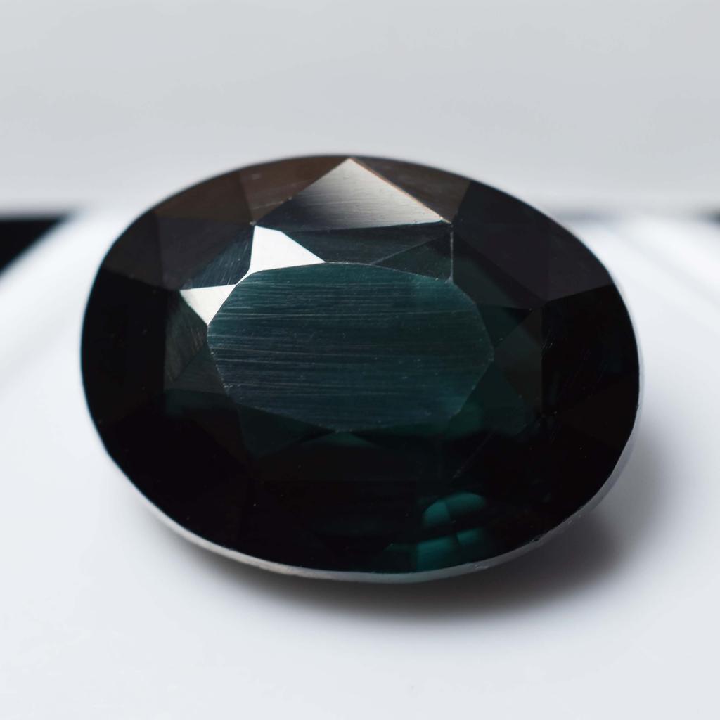 Natural Dark Green Sapphire Oval Cut 10.54 Ct Loose Gemstone CERTIFIED an-338-k