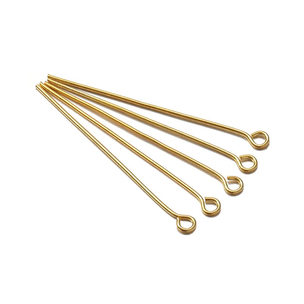 

200pcs Eye Pins for Jewelry Making 18-40mm Metal Circle Head Stud Earring Accessory Pin Fit Pearl DIY Jewelry Making Accessories 18mm золотий