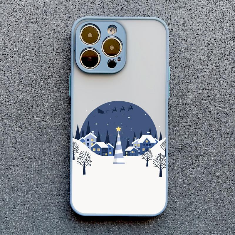 

Merry Christmas Tree Snow Scene Phone Case for iPhone 14 16 15 Pro Max 13 12 Mini 11 Pro Max XS XR X 7 8 plus Shockproof Cover iphone 13Mini