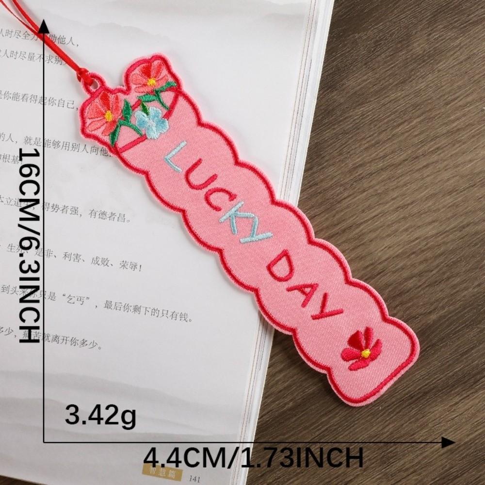 with Rope Embroidery Bookmarks Fabric DIY Decor Cloth Patches Cute Fabric Page Marker  Reading Gift