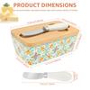 5.83" Large Butter Dish Vintage Ceramic Butter Box with Bamboo Lid Multi-role Counter Square Food Storage Box Kitchen Supplies