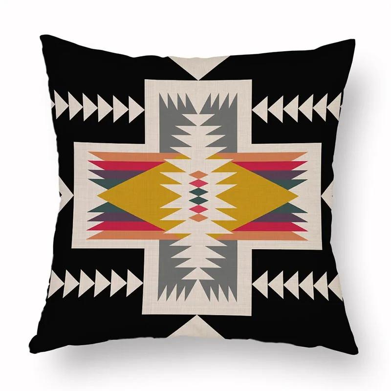 Office Living Room Home Pillowcase Geometric Exotic Ethnic Style Pattern Pillowcase Car Ornaments