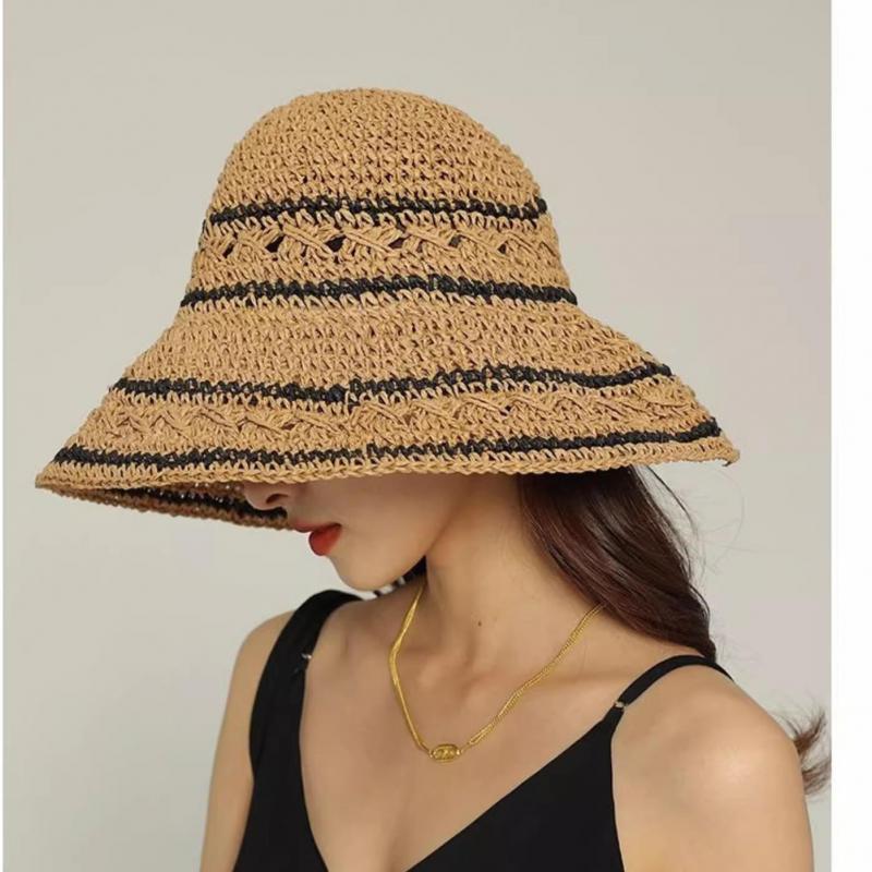 Summer Hat Women Straw Sun Hat Big Wide Brim Sunshade Folding Sunhat Korean Style Sunscreen Beach Accessories Sunhat Bucket Hat