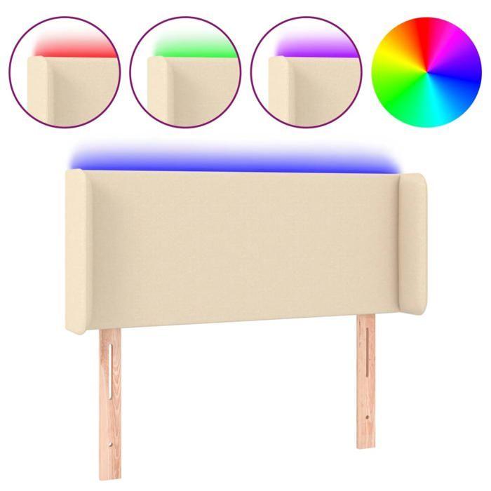 VidaXL Tête de Lit à LED Meuble de Chambre à Coucher Accessoire de Lit Simple Tête de Cadre de Lit Intérieur Crème 3122943