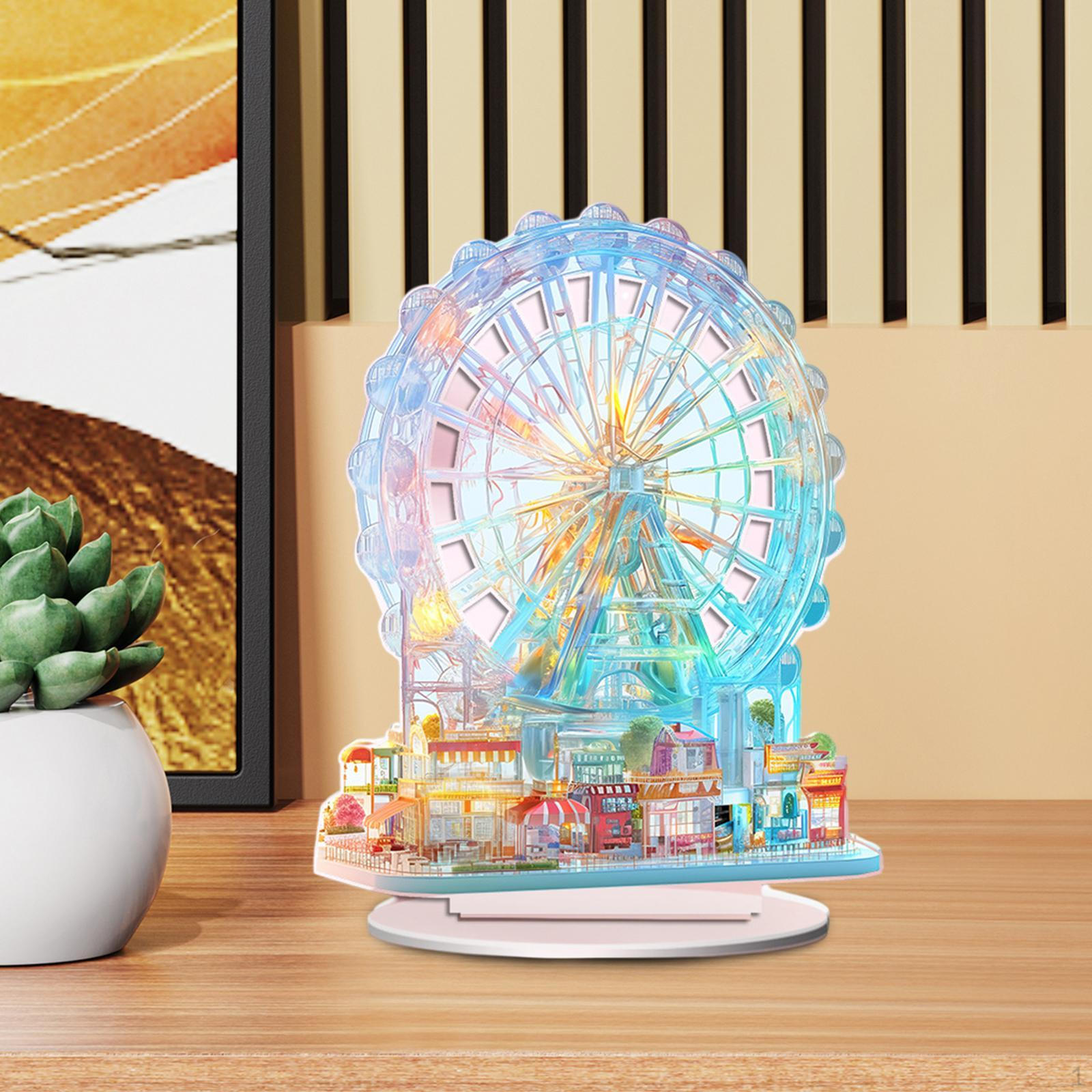 

2D Плоский Акриловый Рисунок Колеса Обозрения Настольный Знак 7,8 дюймов Высокий Настольный Орнамент Легкий Style B