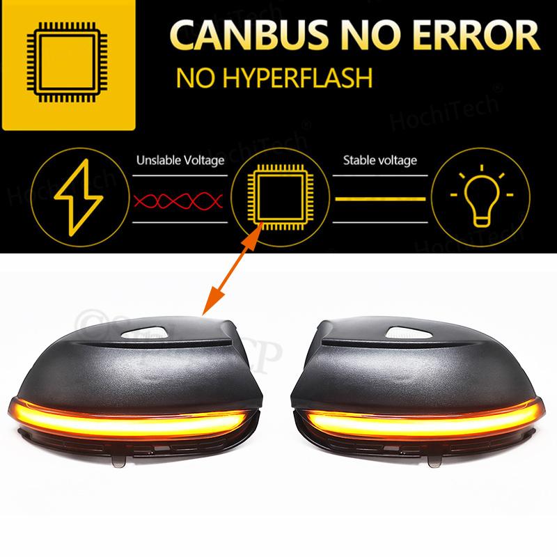 2PCS Dynamic Blinker For VW Passat B7 CC Scirocco Jetta MK6 EOS LED Turn Signal Light Side Mirror Indicator 2011 2012 2013 2014