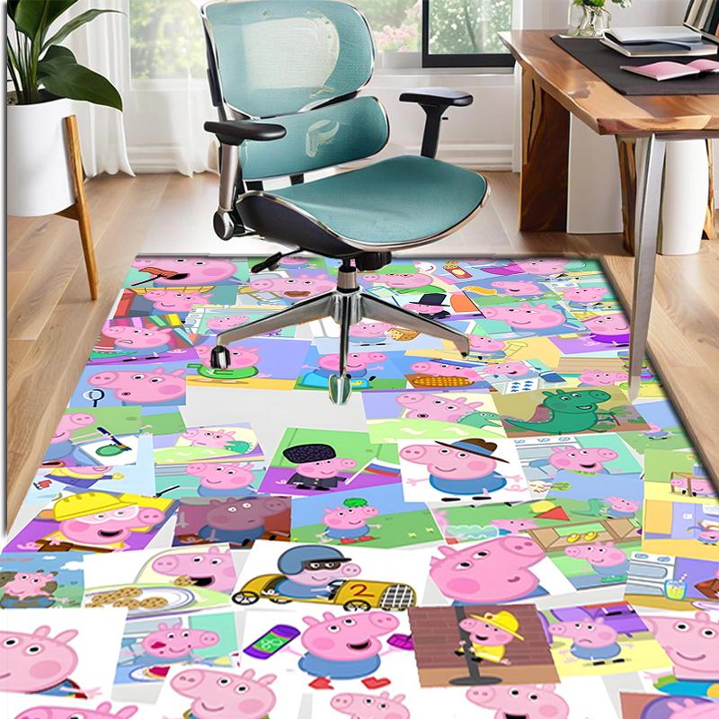 Peppa Pig Pattern Rug, Indoor/Outdoor Mat, for Picnic, Gameroom, Bedroom, Office, Living Room, Home Decor Carpet, Birthday Gift