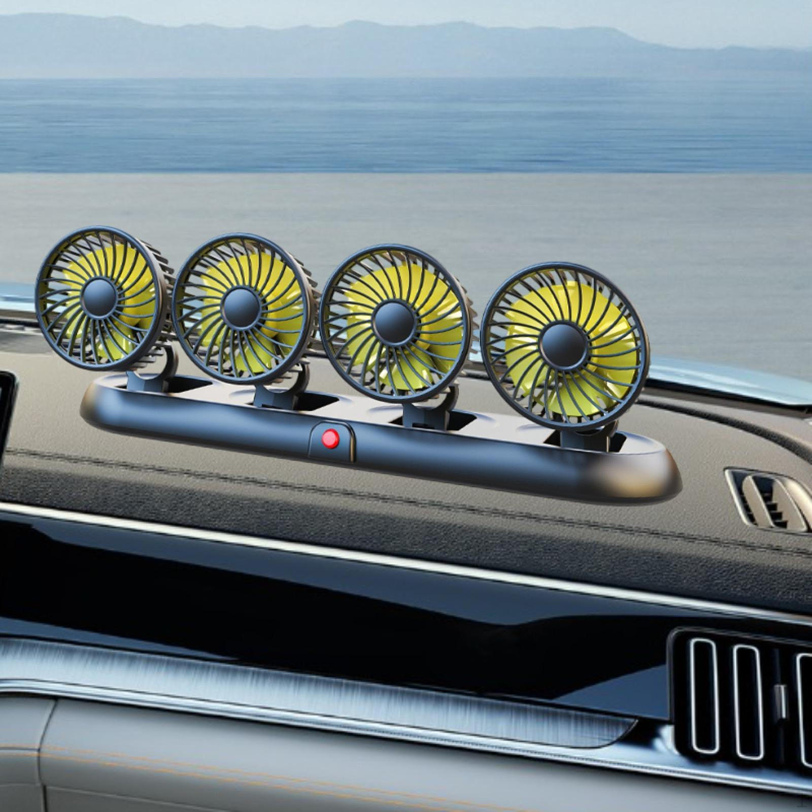 

Вентилятор охлаждения воздуха автомобиля складной малошумный многофункциональный вращающийся на 360° 3 скорости yellow 12v