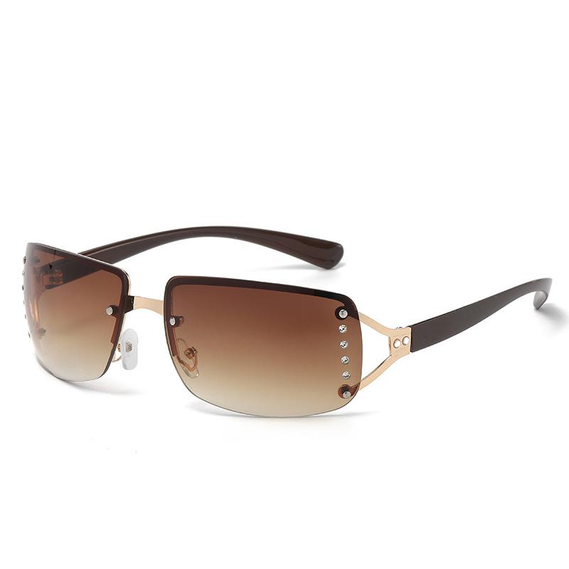 New Sunglasses Luxury Brand Design Fashionable Y2K Women Sun Glasses Camping Cycling Fishing Retro Frameless Uv400 Men Sunnies