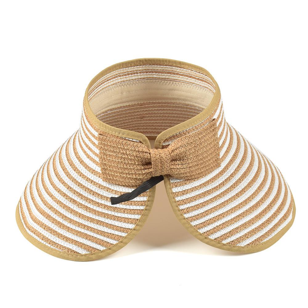 Women's Summer Hat Large Brim Foldable Breathable Empty Top Sun Hat Beach Accessories Outdoor Casual Sunshade Sunhat Visor New