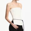 RA Minimalist Strapless Side Slit Top - Black/White