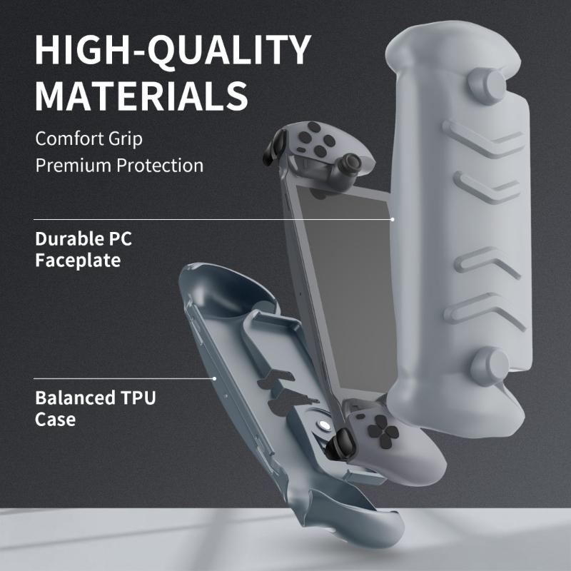 Full Protective Case Scratchproof Case Cover for Console Detachable Front Shell Back Case with Adjustable Kickstand