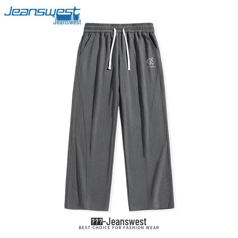 Jeanswest Men's 2025 Autumn Relaxed Fit Chenille Letter Print Trousers