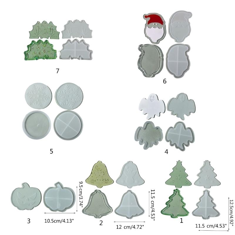 Christmas Theme Quicksand Silicone Molds Epoxy Resin Casting Mold DIY Craft Keychain Pendant Mold Handmade Jewelry Tool