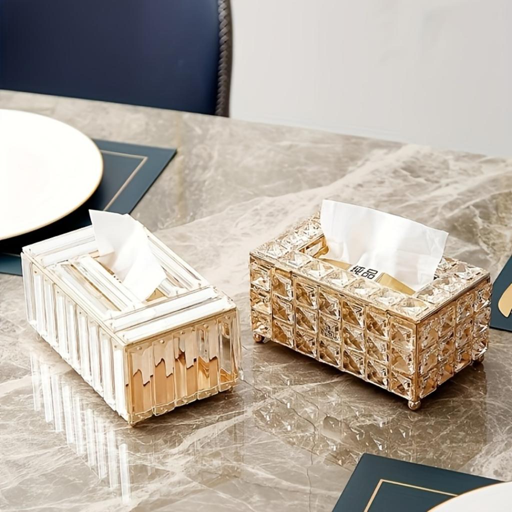 1pc Luxurious Tissue Box Desktop Tissue Holder Tissue  Box For Bathroom Living Room Bedroom Vanity Countertop  Decor Bathro