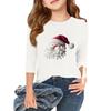 Children's 3/4 Sleeve Independence Day Printed Round Neck Casual T-shirt