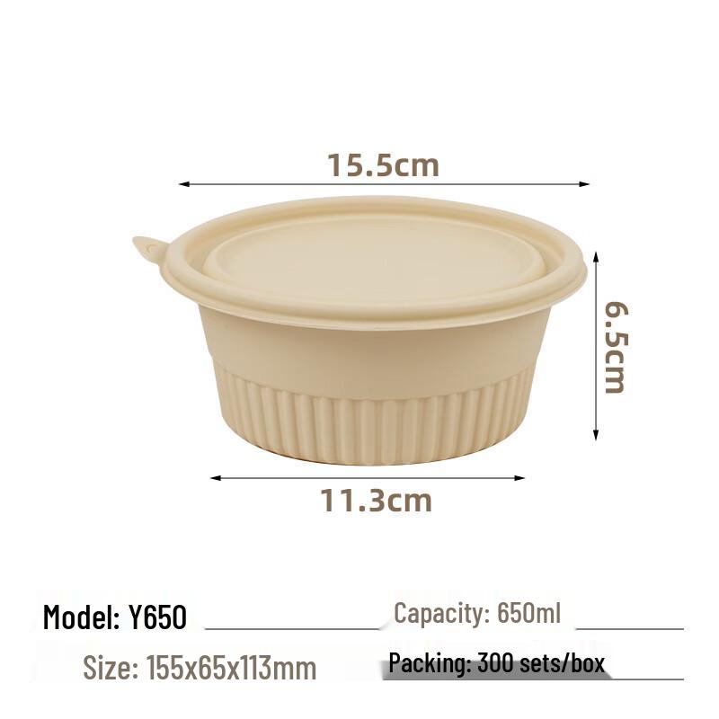 Eco-Friendly Corn Starch Disposable Takeaway Bowls with Lids