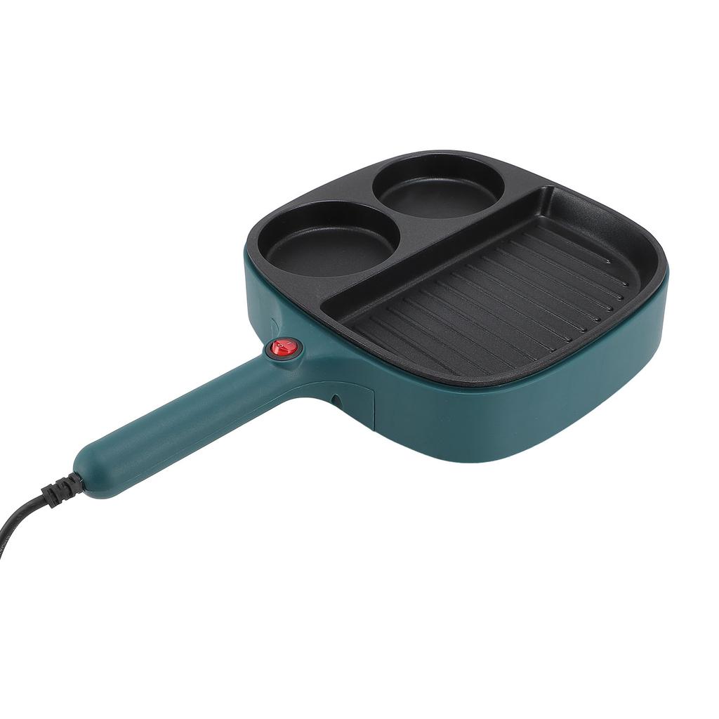 Nonstick Breakfast Frying Pan 2 Section Steak and Egg Frying Pan Divided Grill Pan with Long Handle